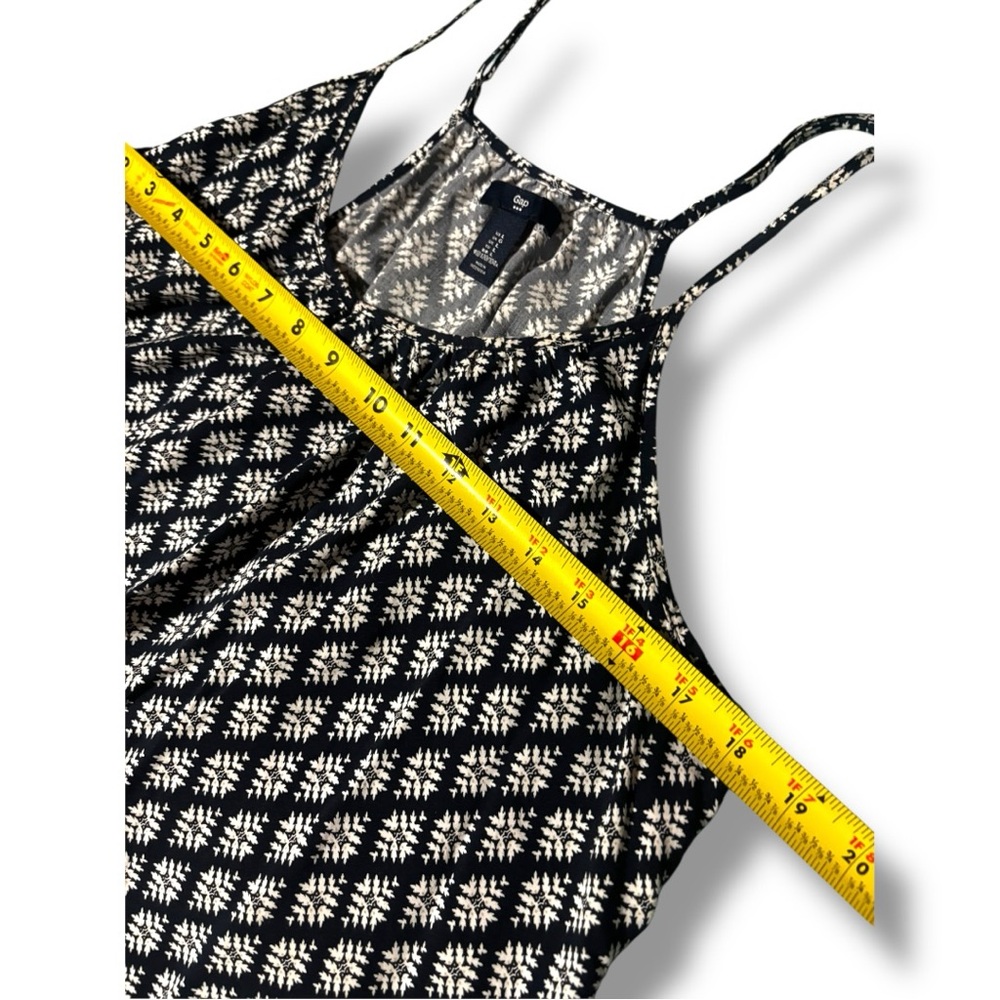 GAP Blue & White Floral Geometric Patterned Sleeveless Halter Style Beachy Dress - Picture 12 of 16